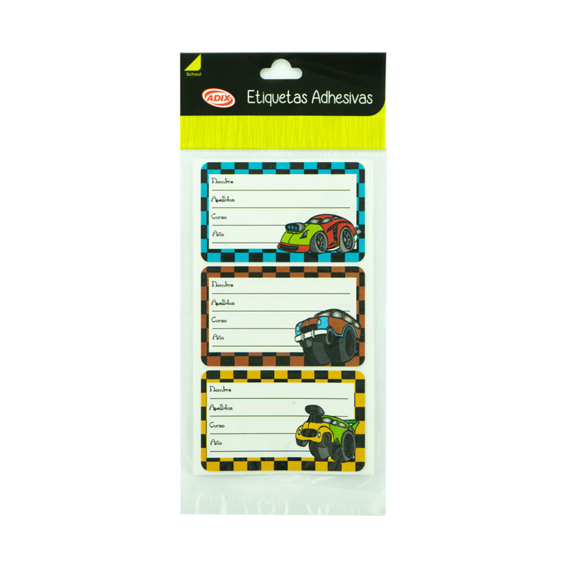 Etiqueta Escolar Autos