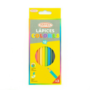 Estuche 12 Lápices de Color Largos Artel