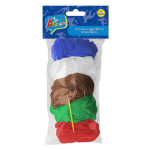 Set de Lanas + Aguja Plástica Colores Básicos Art and Craft