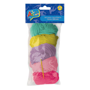 Set de Lanas + Aguja Plástica Colores Especiales Art and Craft
