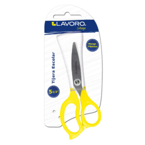 Tijera Escolar Lavoro Amarillo Neón